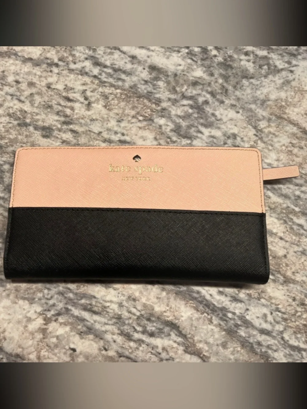 Kate Spade New York Two-Tone Pink and Black Zip Wallet